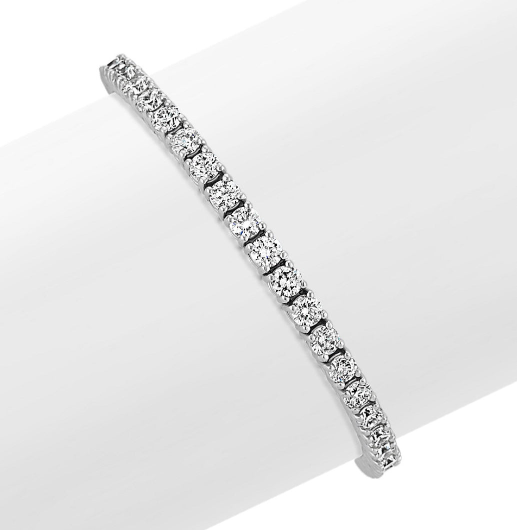 Sterling Silver Round Cut Tennis Cz Bracelet Yellow Silver or White Silver