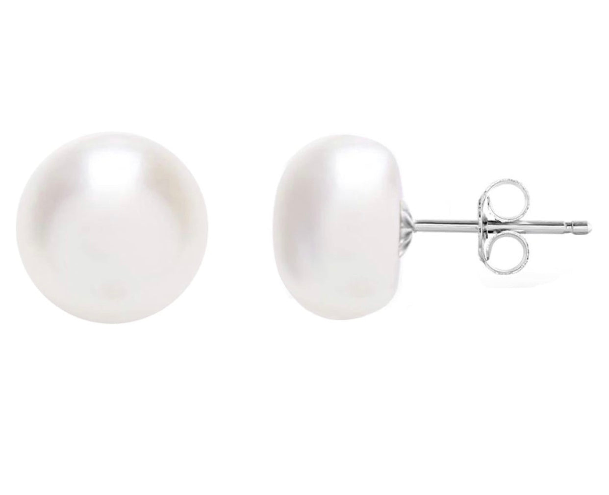 Sterling Silver AAA+ Quality Handpicked Stud Pearl Earrings Black Pearl Option