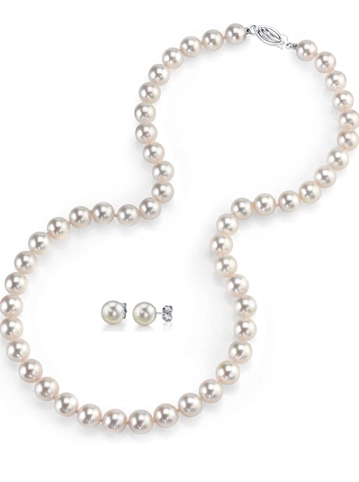 Freshwater Cultured Pearl Necklace Set for Women Includes Bracelet and Stud Earrings (Individual Options)
