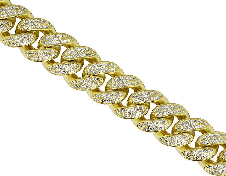Solid 925 Sterling Silver - Miami Cuban Link Chain Width 7-14mm Length18-22"